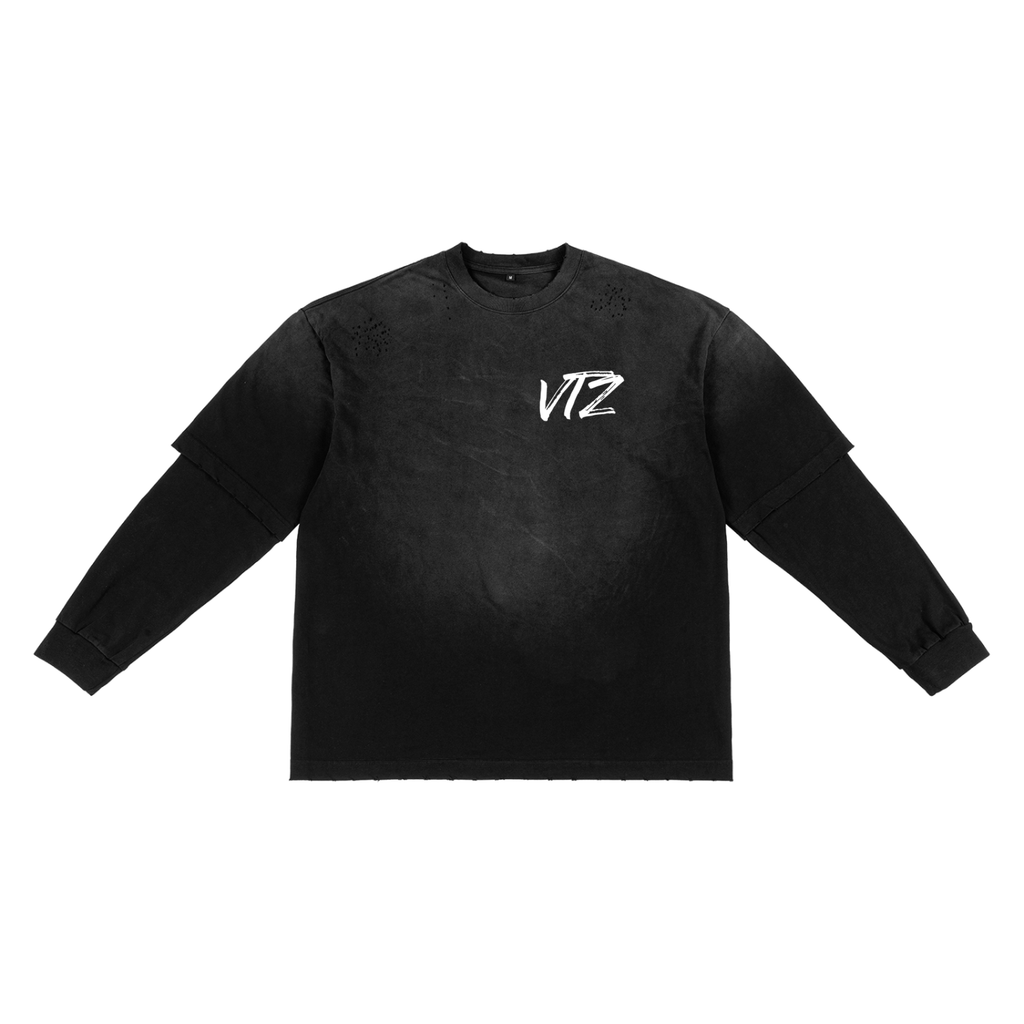 Sunfade Hand-Frayed Faux Two-Piece T-Shirt